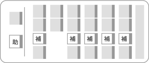 18席+補助席5席+助手席1席